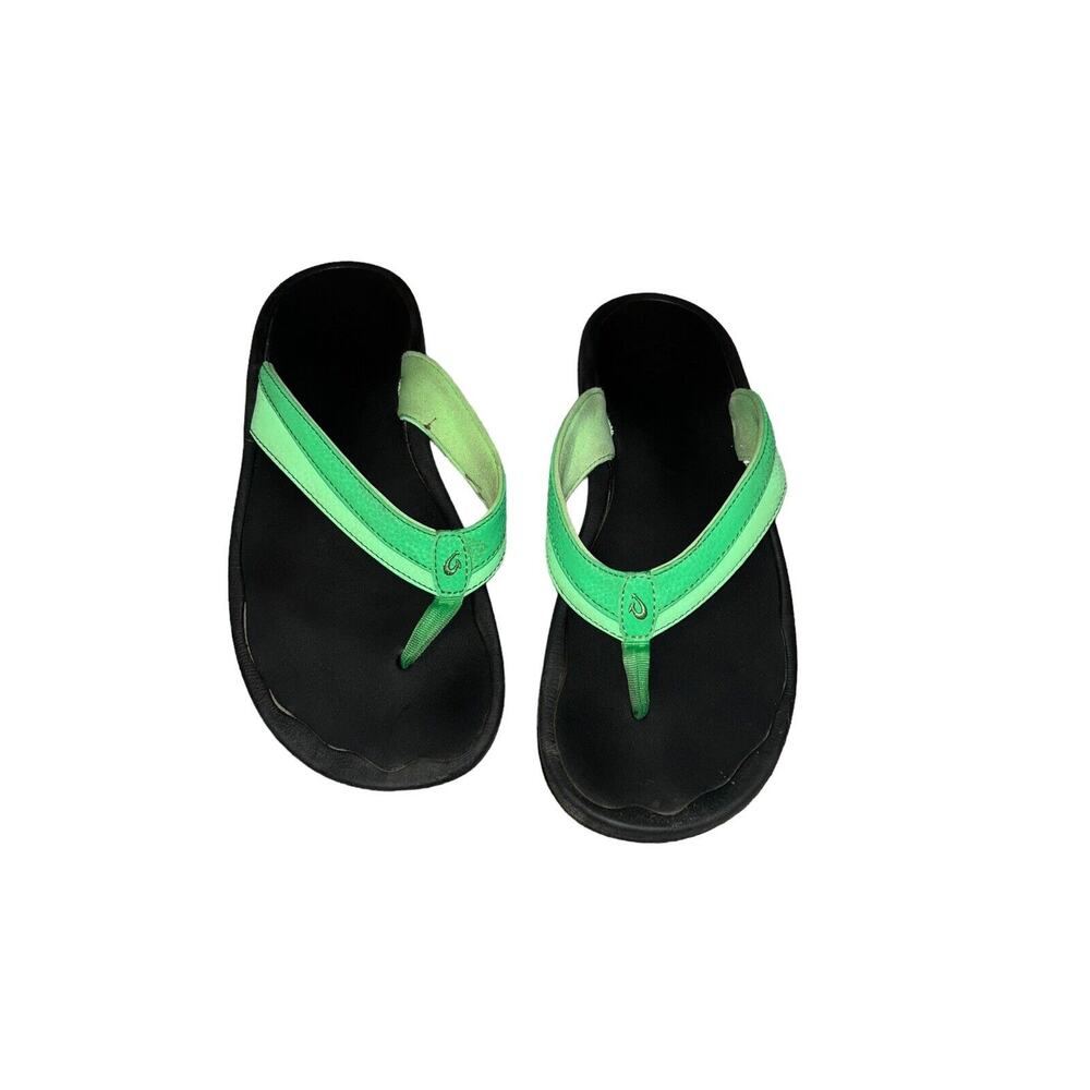 Olukai Ohana Green Black Flip Flop Sandals Mens Size 9 Water‎ Resistant